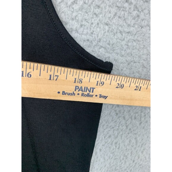 DG2 Diane Gilman Shirt Womens M Black Leopard Print Asymetrical Hem - Picture 11 of 11